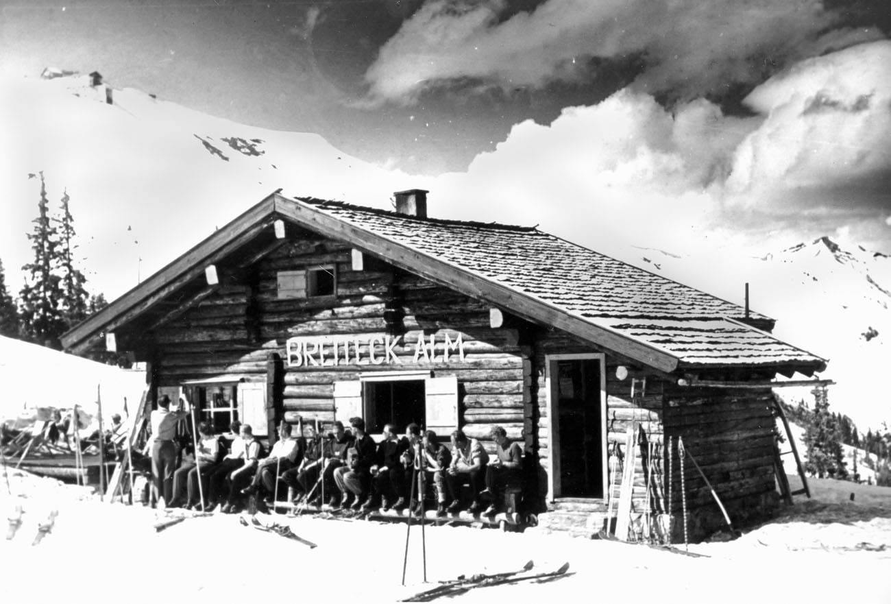Historische Aufnahme der Breiteckalm aus dem Jahr 1954.